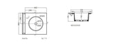 Colavene Acquaceramica Skyland built-in sink 48x48cm C3213301F